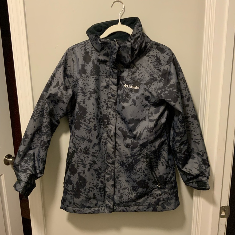 Columbia Kids' Black and Gray Raincoat